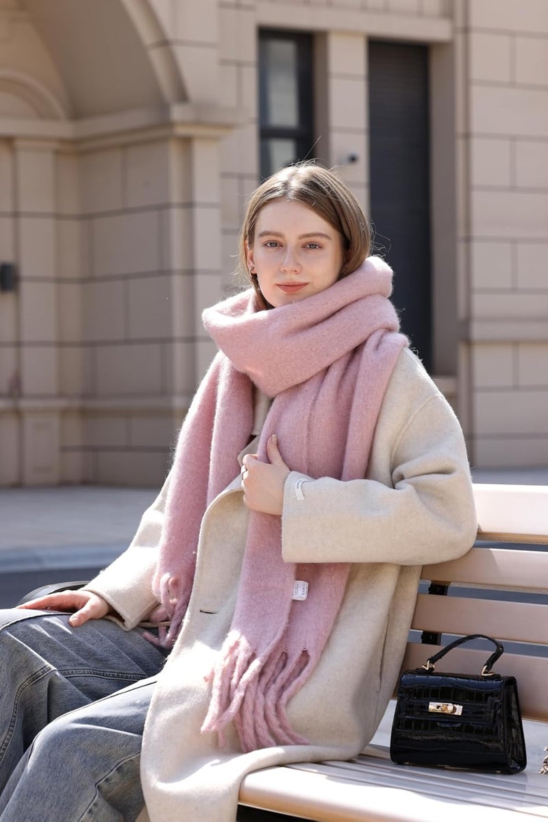 Wander Agio Winter Warm Scarf Long Pashmina Extra Large Shawls and Wraps for Women Large Blanket Scarves Solid - Image 3